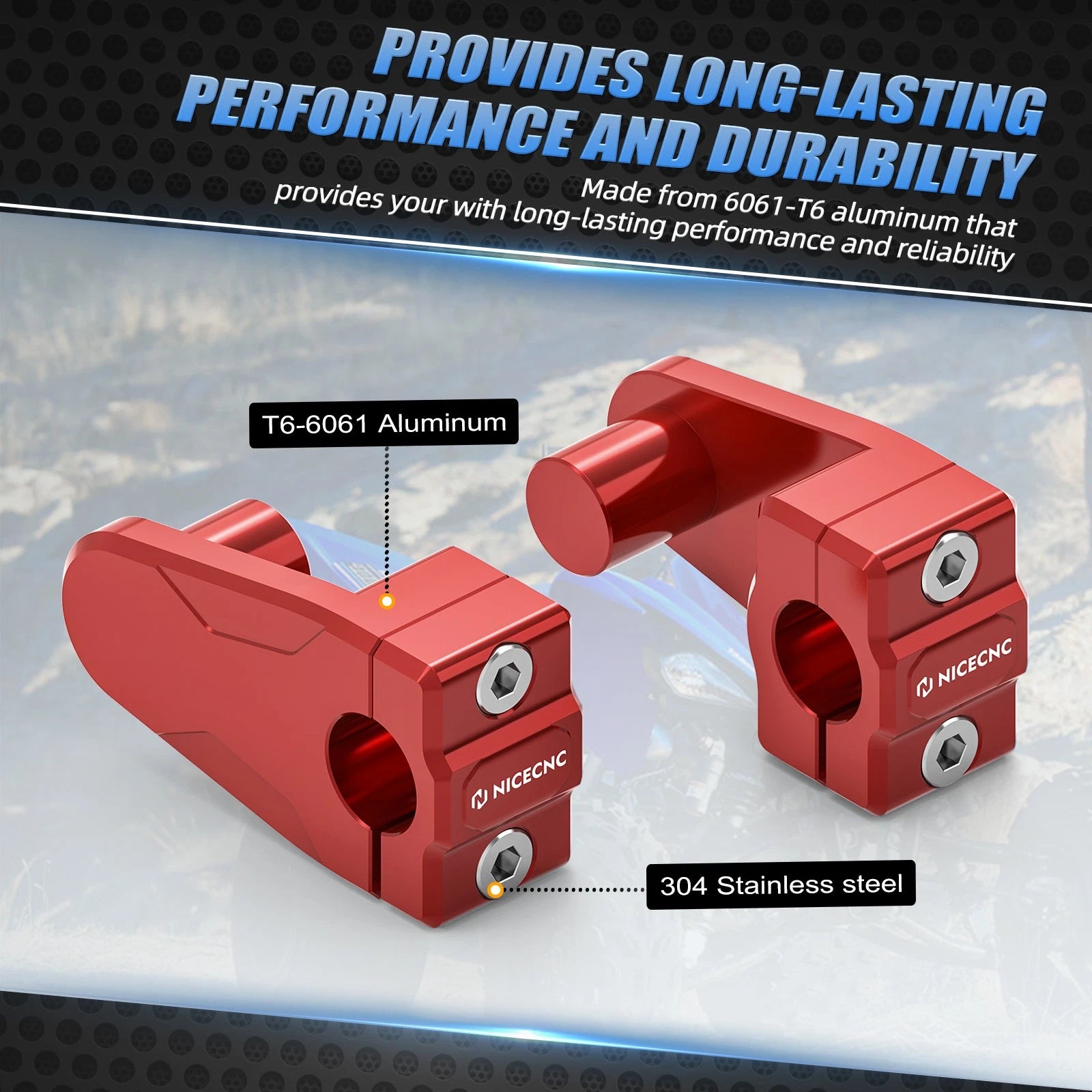 Handlebar Risers Clamps for Yamaha Blaster 200, Banshee 350 (200–2006)
