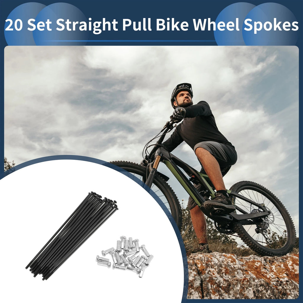 14G Straight Pull Bicycle Spokes 97mm Carbon Steel Black for Set