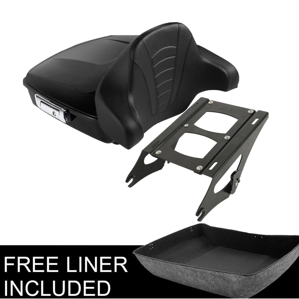Chopped Trunk Backrest Pad Mount Rack for Harley Touring (2014–2023)