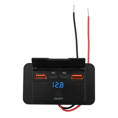 4-Port 12V USB Car Charger Adapter with Dual PD3.0 & QC3.0