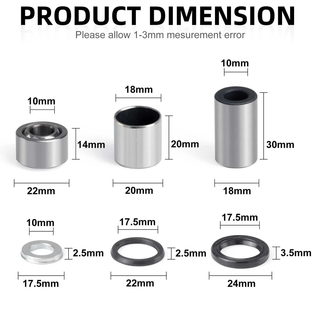 Front Upper Lower Shock Bushing Kit for Honda Sportrax 400 TRX400EX (1999–2004)