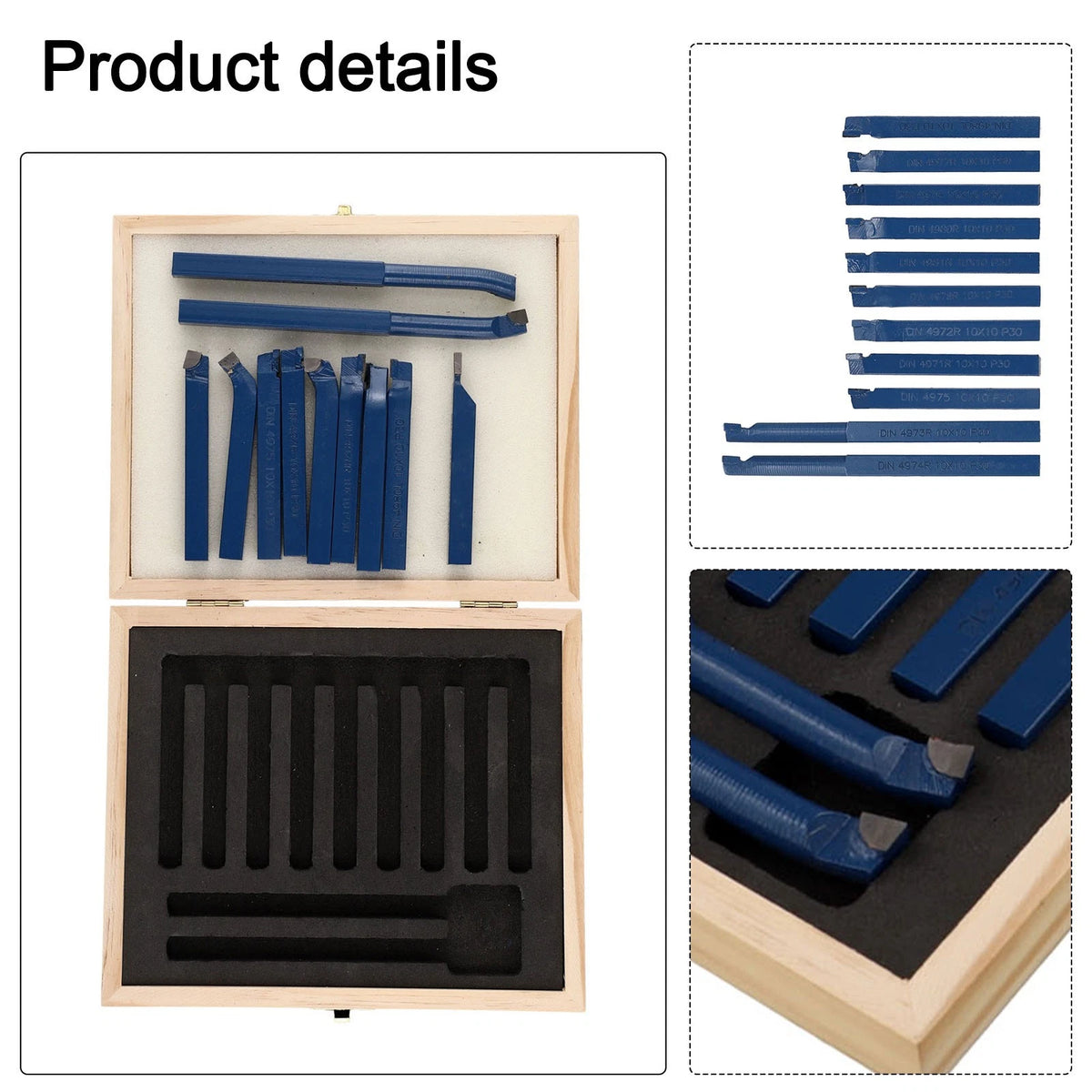 11PCS Tip Milling Cutter Set for Lathe Tools and Planers (10mm/12mm)
