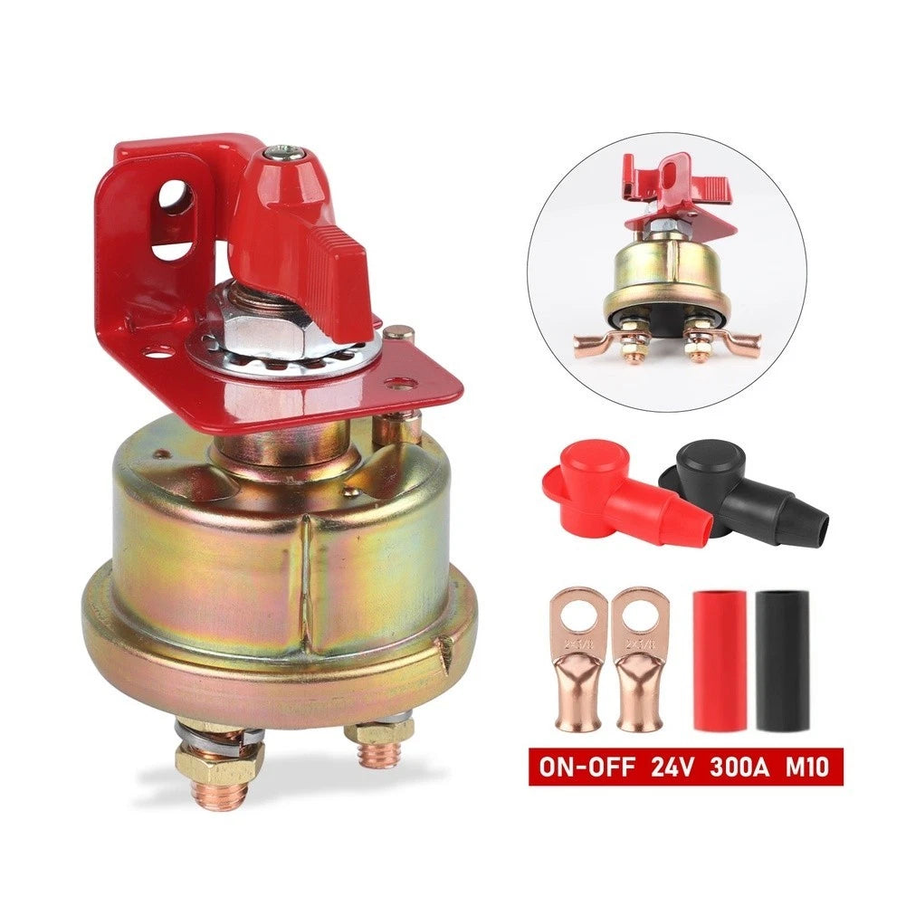 300A 24V Battery Isolator Switch for Marine Application (Dual 3/8in Copper Posts)