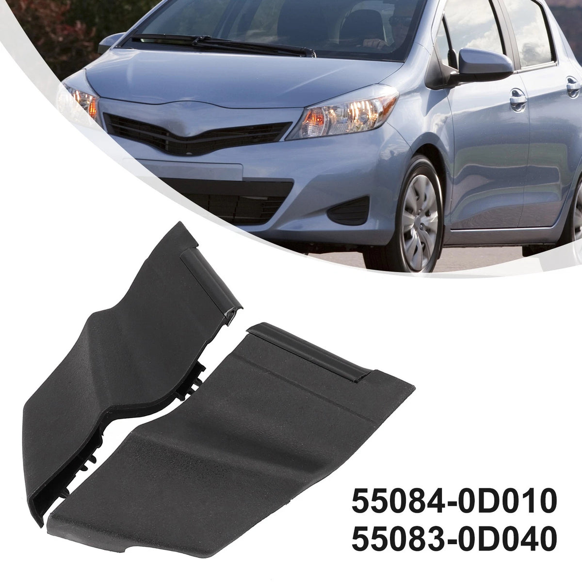 Black Plastic Windshield Wiper Side Cowl Trim for Toyota Yaris (2006–2011)