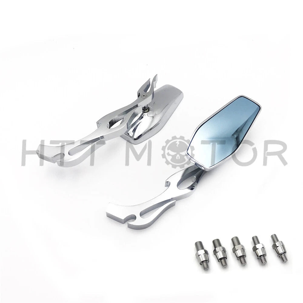 Universal Chrome Rearview Mirrors for Motorcycles (8mm, 10mm)