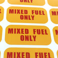Mixed Fuel Only Sticker for Outdoor Power Equipment (2x1 inch)
