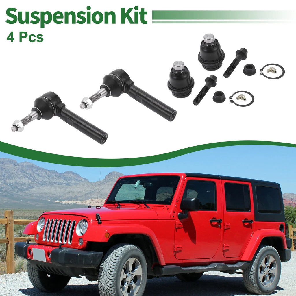 4 Pcs Front Outer Tie Rod Ends Lower Ball Joint Kit for Jeep Compass (2017–2024)