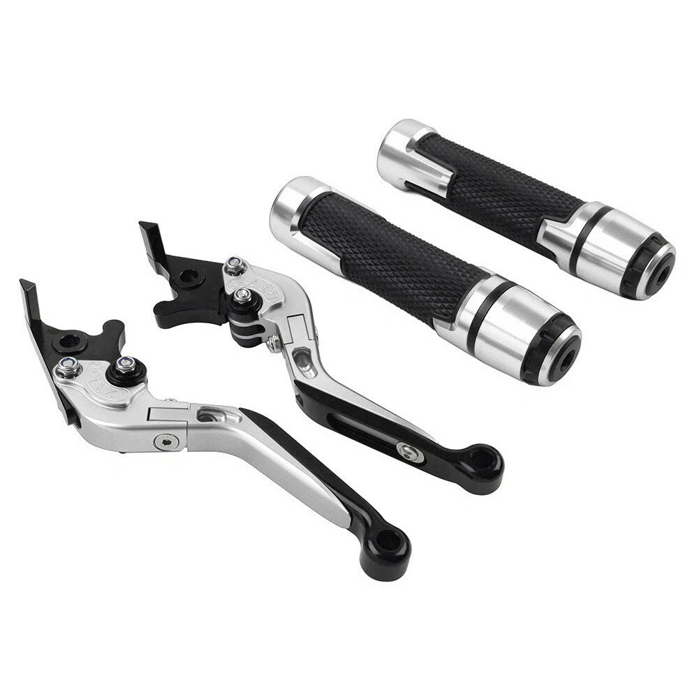 Silver Extendable Brake Clutch Levers Set for Kawasaki ZX14R (2006–2023)