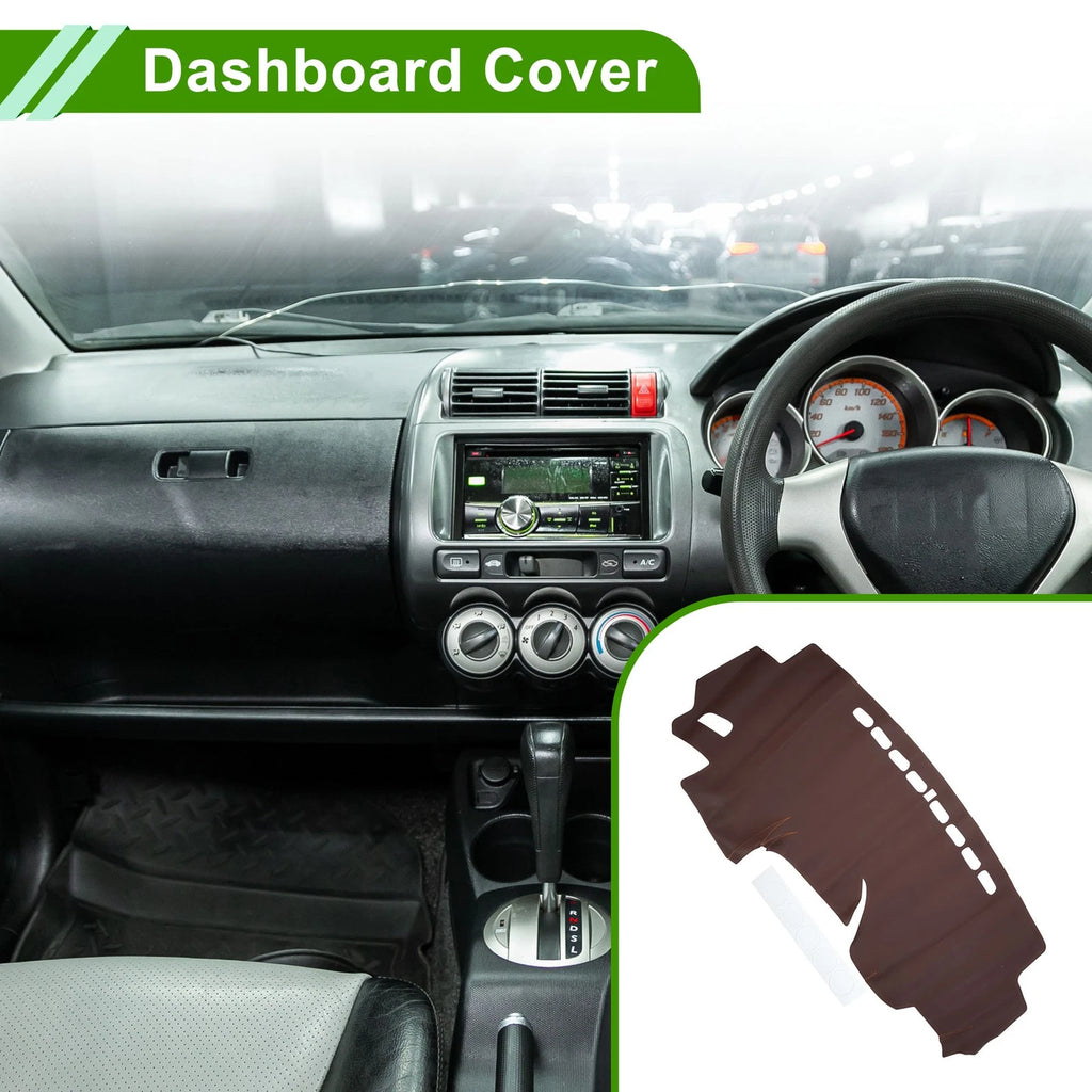Dashboard Cover Mat for Honda Fit Jazz 2014–2019 Dash Carpet Brown