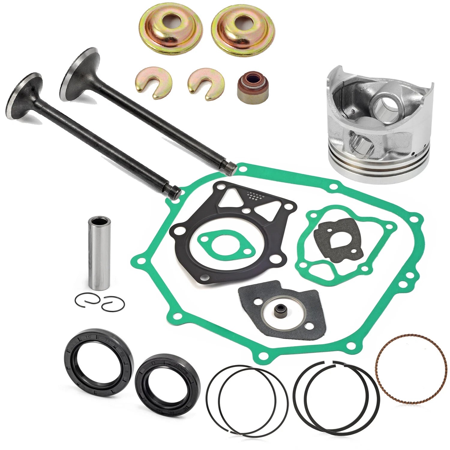Piston Gasket Valve Rebuild Kit for Yamaha Golf Cart G2 G5 G8 G9 (0.25mm)