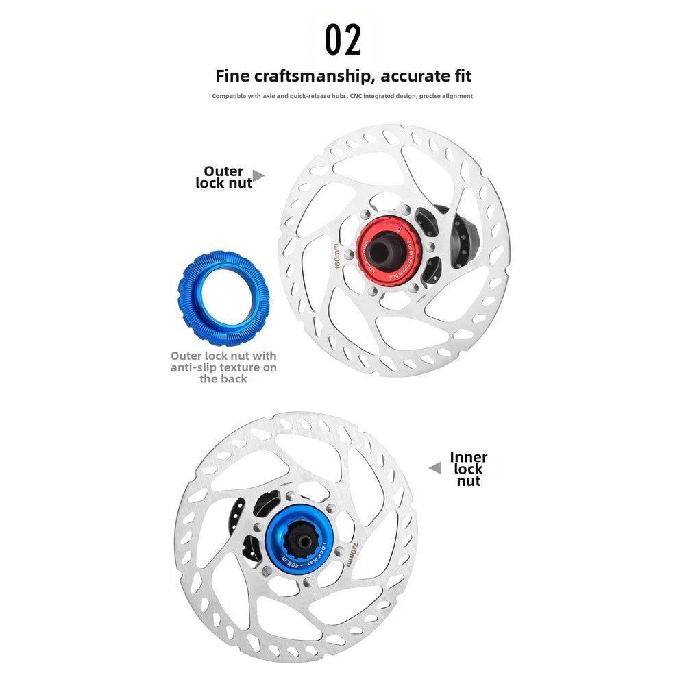 Aluminum Alloy Center Lock Disc Brake Adapter for 6 Bolt Hub
