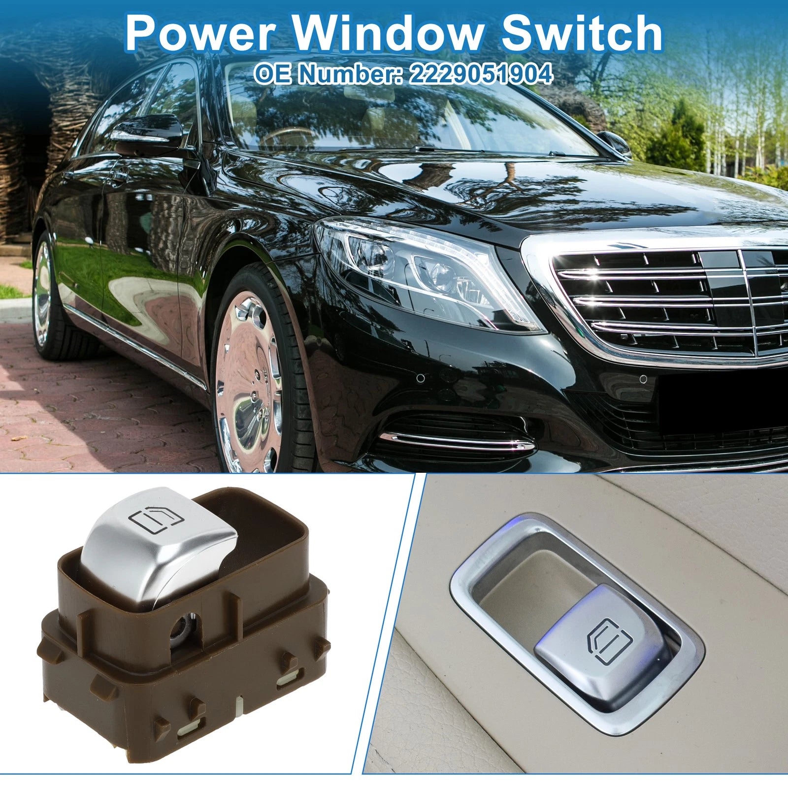 Power Window Switch Replacement for Mercedes-Benz E300 GLC300 S400 S500 (2016–2024)