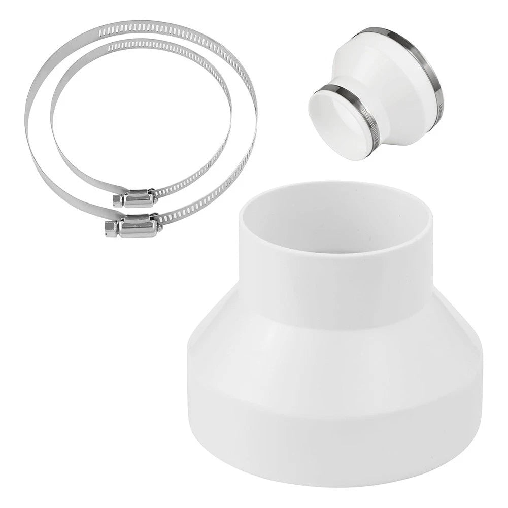Round Exhaust Hose Adapter 150100MM with 2 Stainless Steel Pipe Clamps