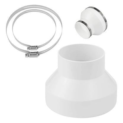 Round Exhaust Hose Adapter 150100MM with 2 Stainless Steel Pipe Clamps