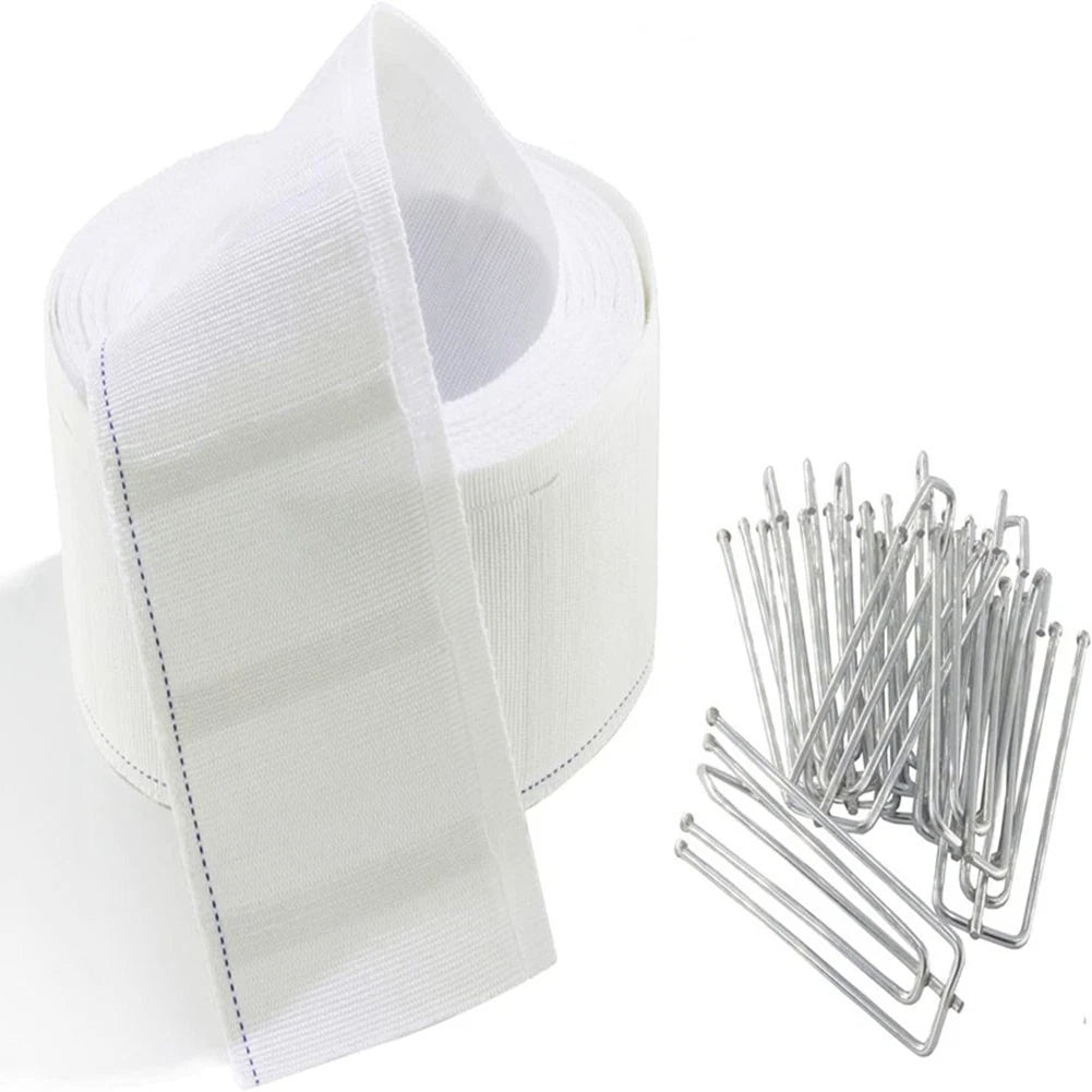 6 Meter Curtain Fabric with 15 Metal Hooks for Replacement Use