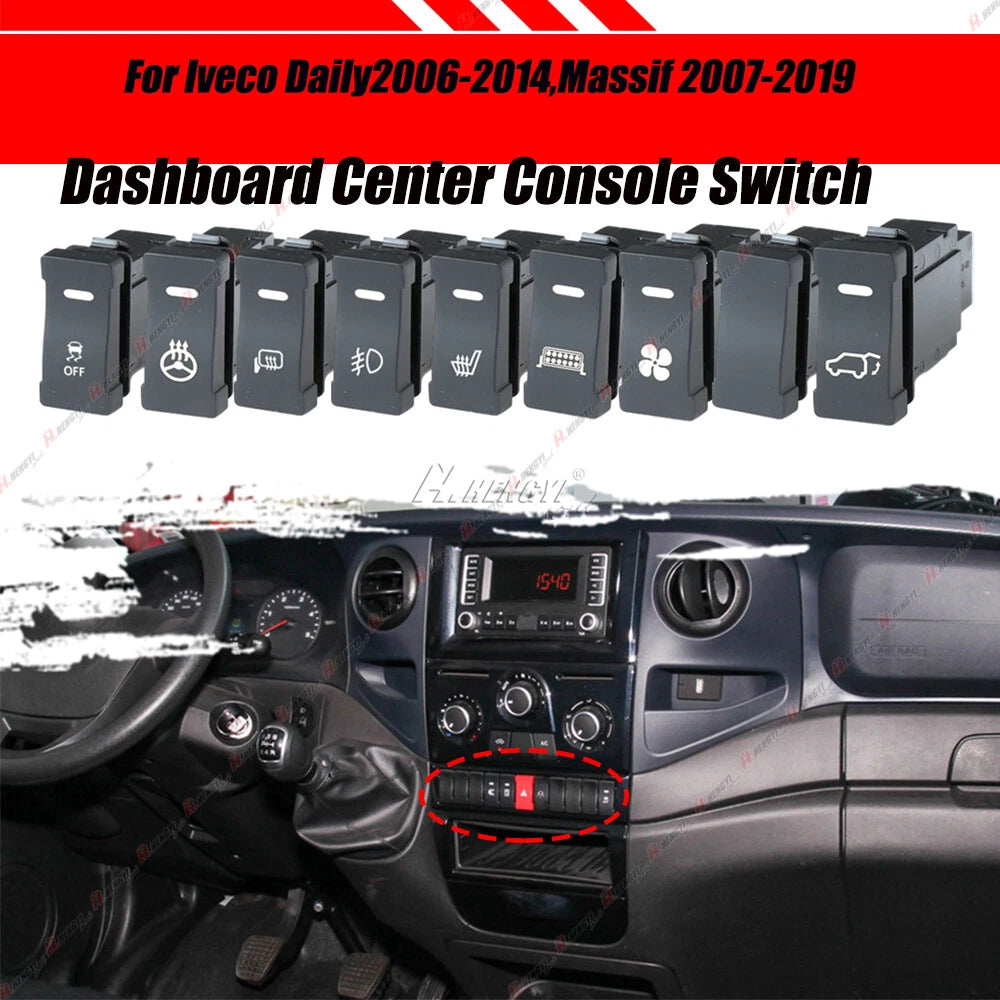 12V Center Console Control Switch Button for Iveco Massif (2007–2011)
