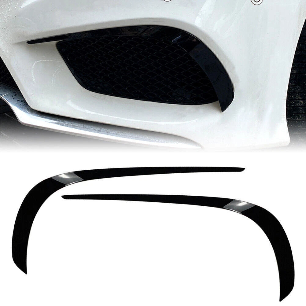 Front Bumper Lip Splitter Spoiler Fit Benz E-Class W212 Facelift 2013 - 16 Black