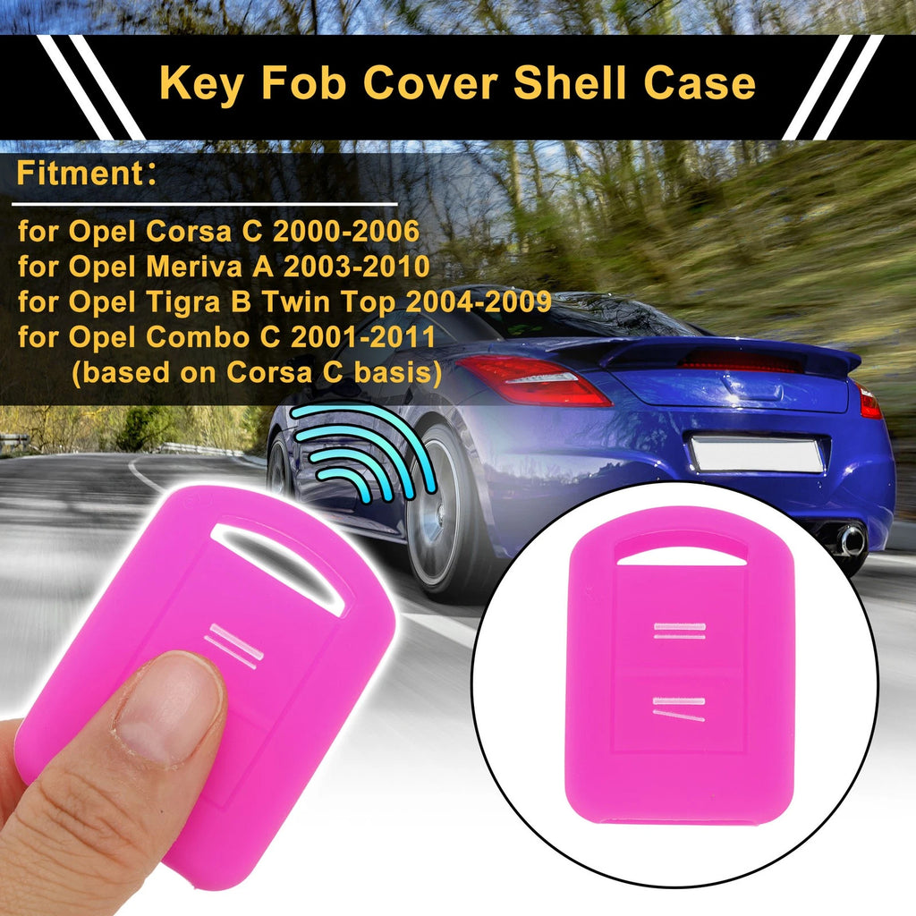 Silicone Car Key Case for Opel Corsa C (2000–2006) - 2 Buttons