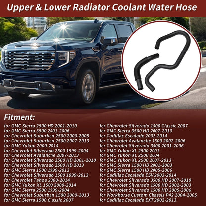 Upper Lower Radiator Coolant Water Hose Replacement for GMC Sierra 3500 (2001–2006)