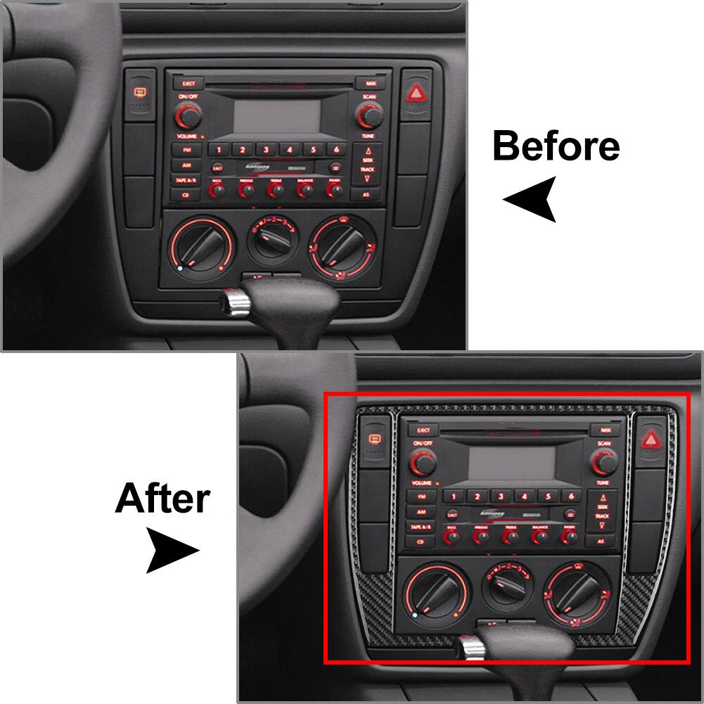 AC Radio CD Panel Frame Trim for Volkswagen Passat B5 (2001–2005) Black