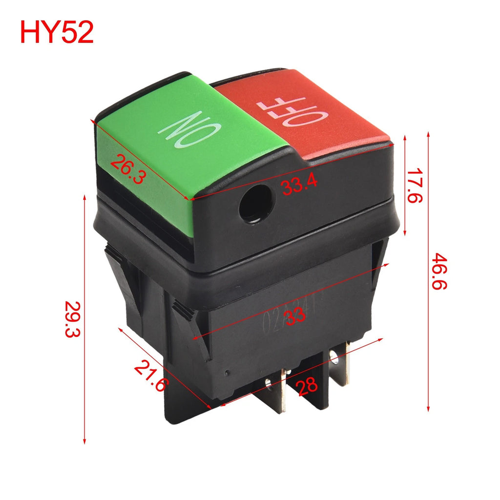 Electric Push Button Switch HY52 for AC 125/250V 20/12A