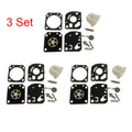 Set of 3 Carburetor Rebuild Kits for Zama C1U-W18 C1U-W18A C1U-W24