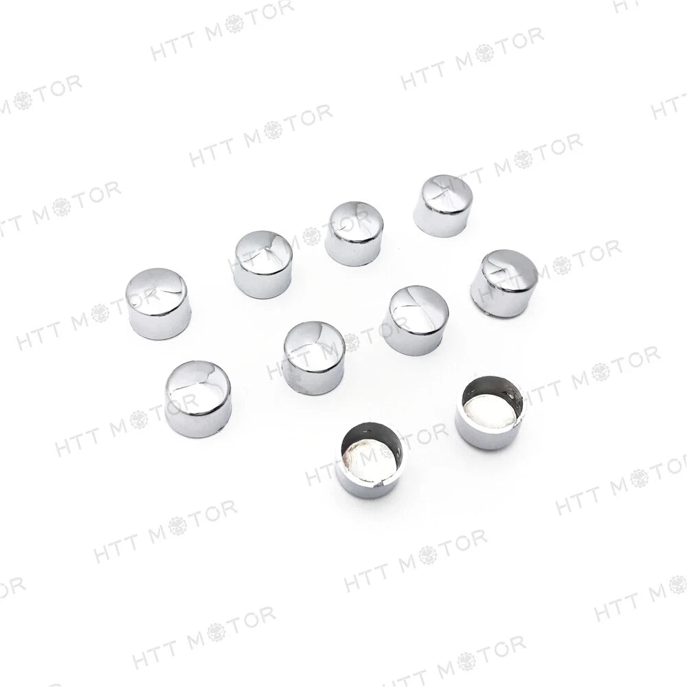 10x Black 3/8" Allen Socket Bolt Cap Covers for Harley (Misc Hardware)