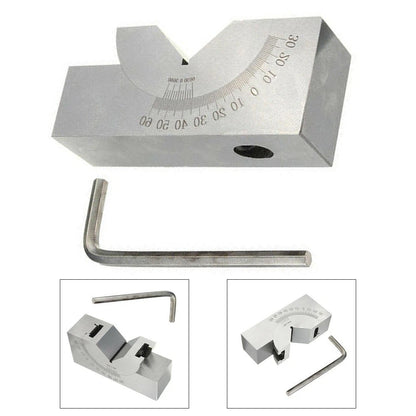 Adjustable V Block Tool with 60 Degree Angle Gauge for Precision Milling