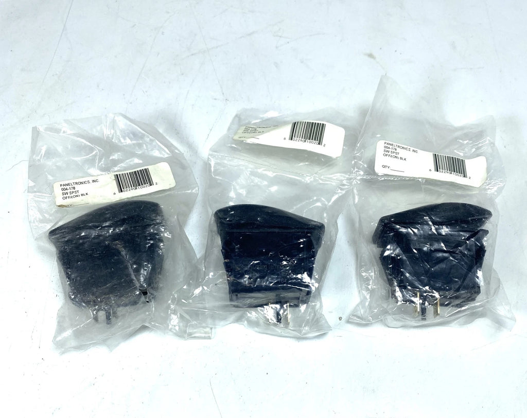 3X Paneltronics 004-178 SPST Black Off/On Waterproof Rocker Switch