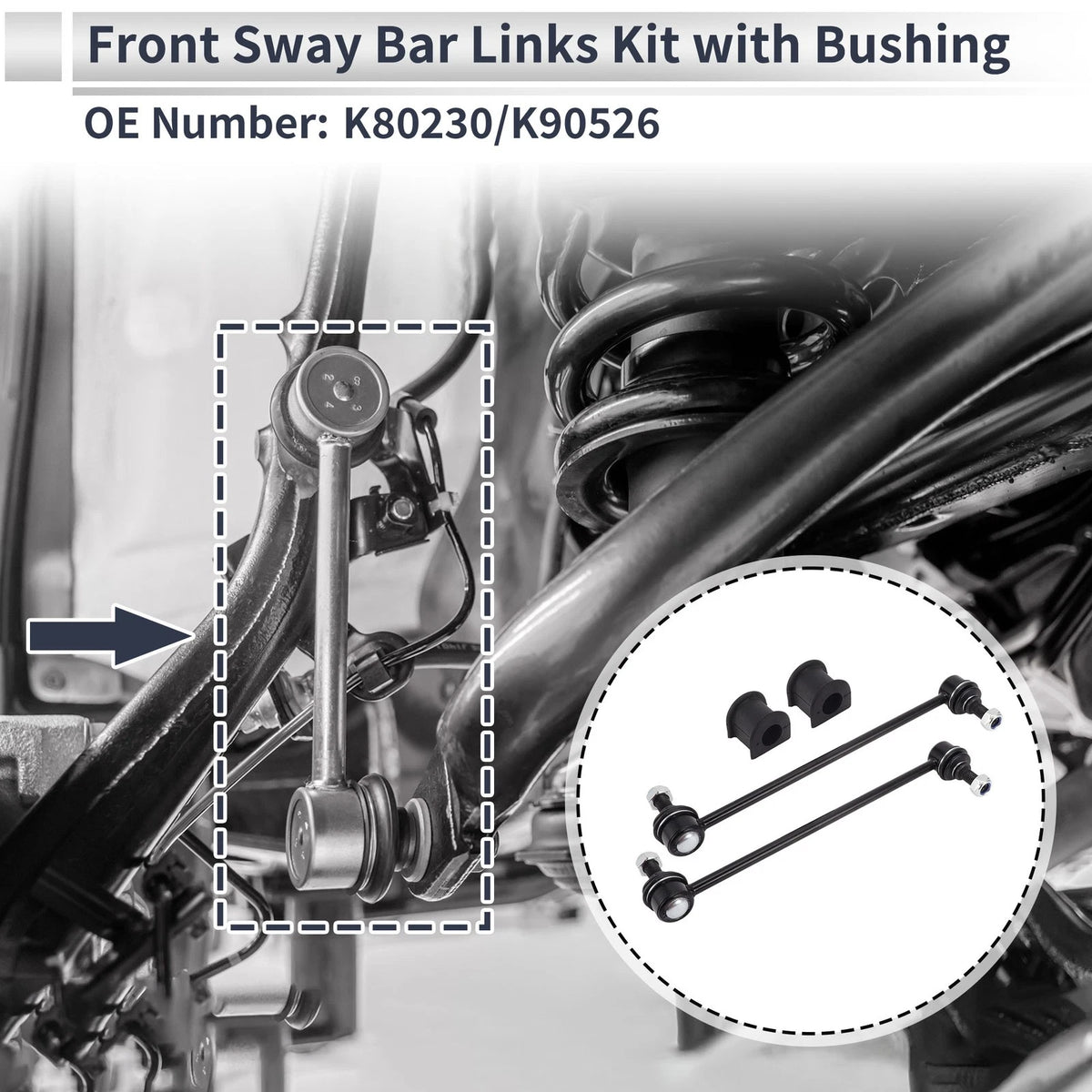 Front Stabilizer Bar Links 2 Pcs Bushing for Toyota Matrix (2003–2014)