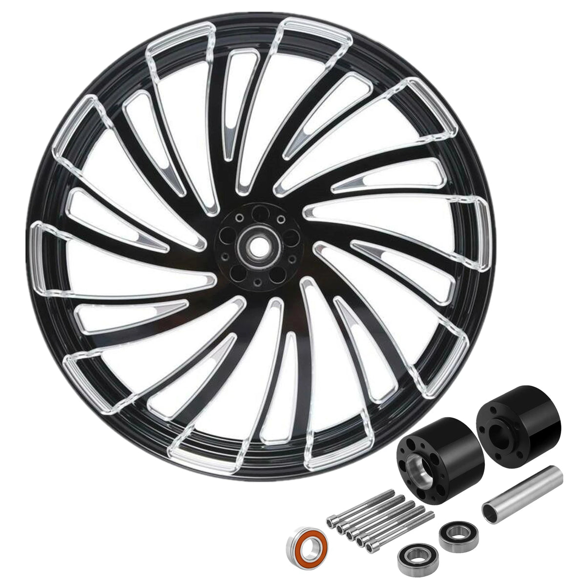 26" x 3.5" Front Wheel Rim & Dual Disc Hub for Harley Touring (2008–2025)