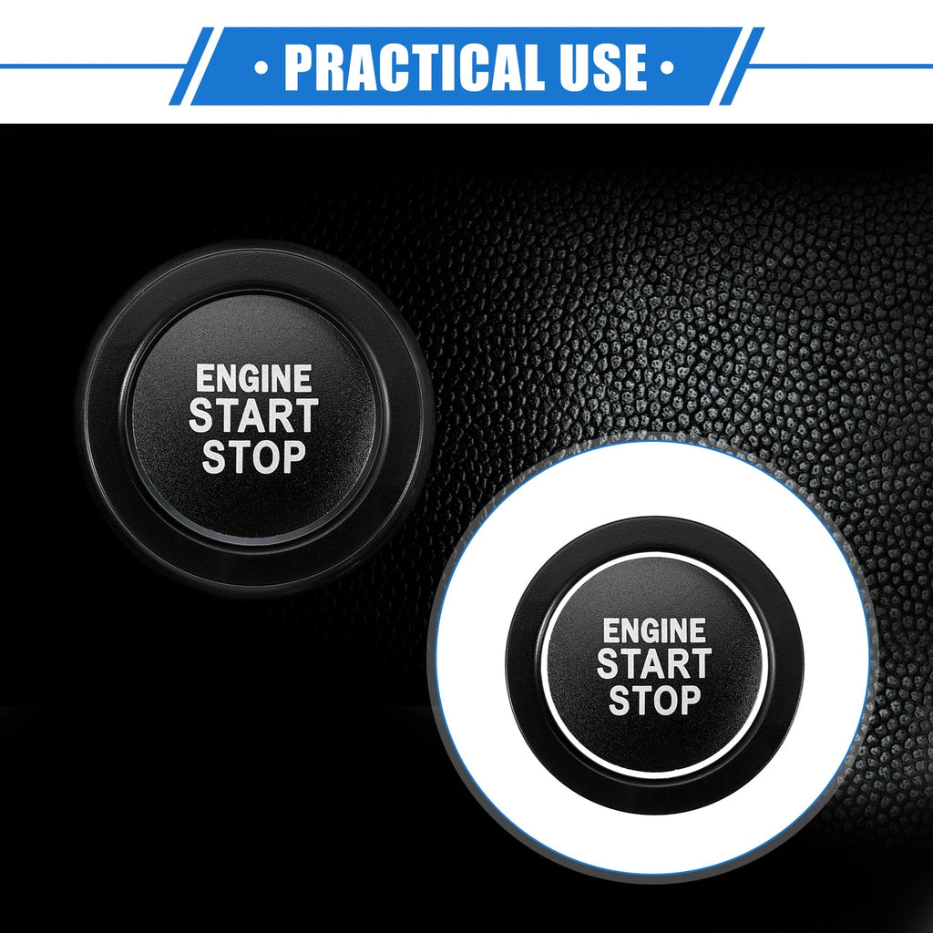 Engine Start Stop Button Cover Ring Kit for Toyota Highlander 2020–2022 Black