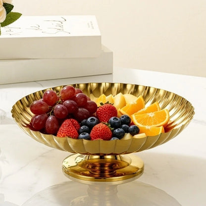 Stainless Steel Fruit Platter with Non-Slip Silicone Base