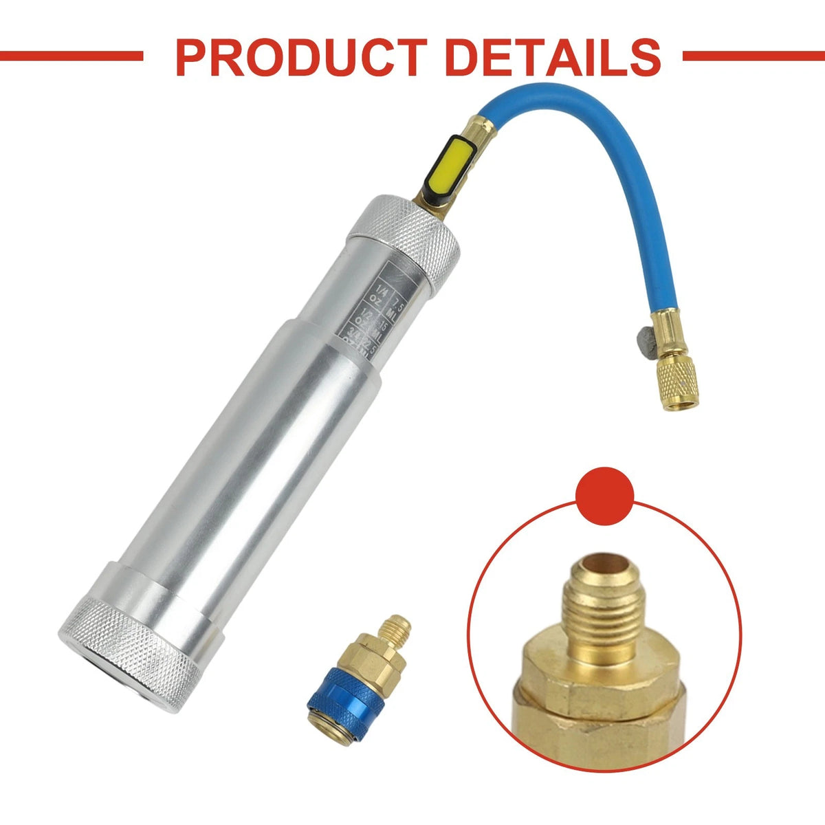 HVAC AC Oil Injector Kit for Universal Applications (14 Inch SAE Connector)