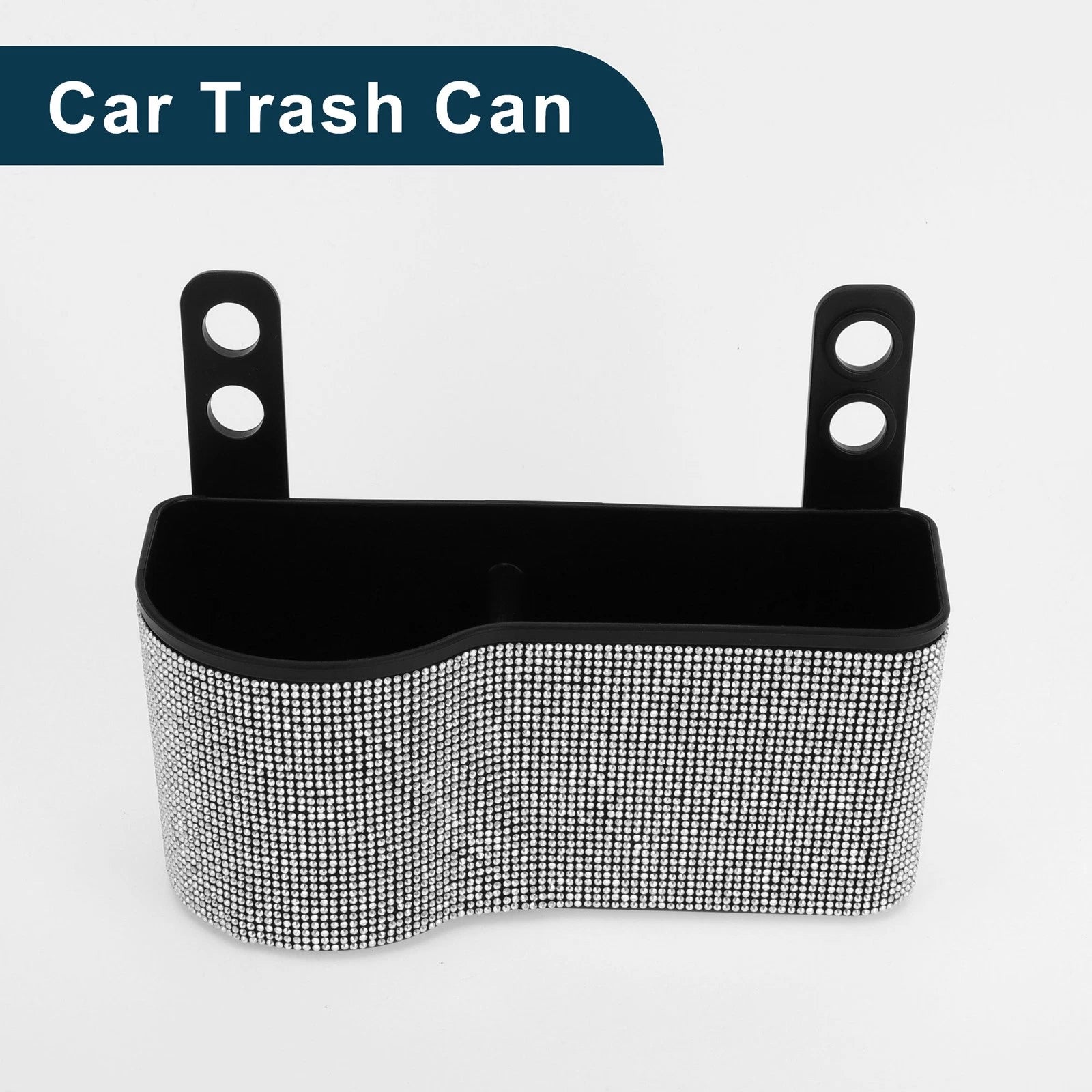 Car Trash Can for Front Seats (1 Pc) - Portable Plastic Bin - White