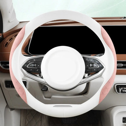 3D Pattern Leather Steering Wheel Cover for General Vehicles