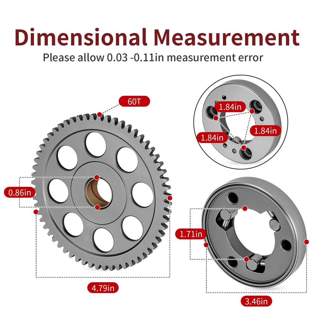 One Way Starter Clutch Gear for Kawasaki Bayou 220 (1988–2002), Bayou 250 (2003–2011)