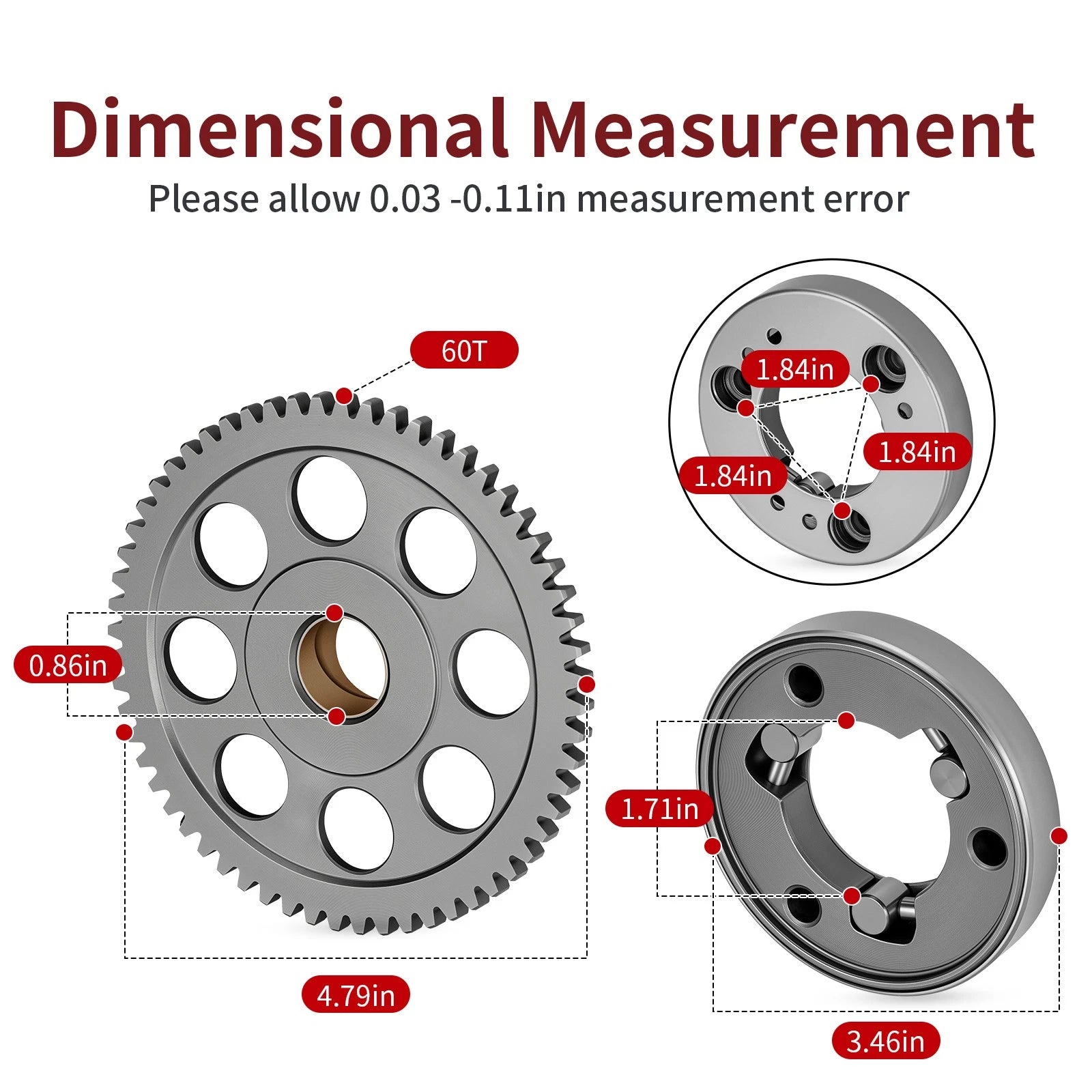 One Way Starter Clutch Gear for Kawasaki Bayou 220 (1988–2002), Bayou 250 (2003–2011)