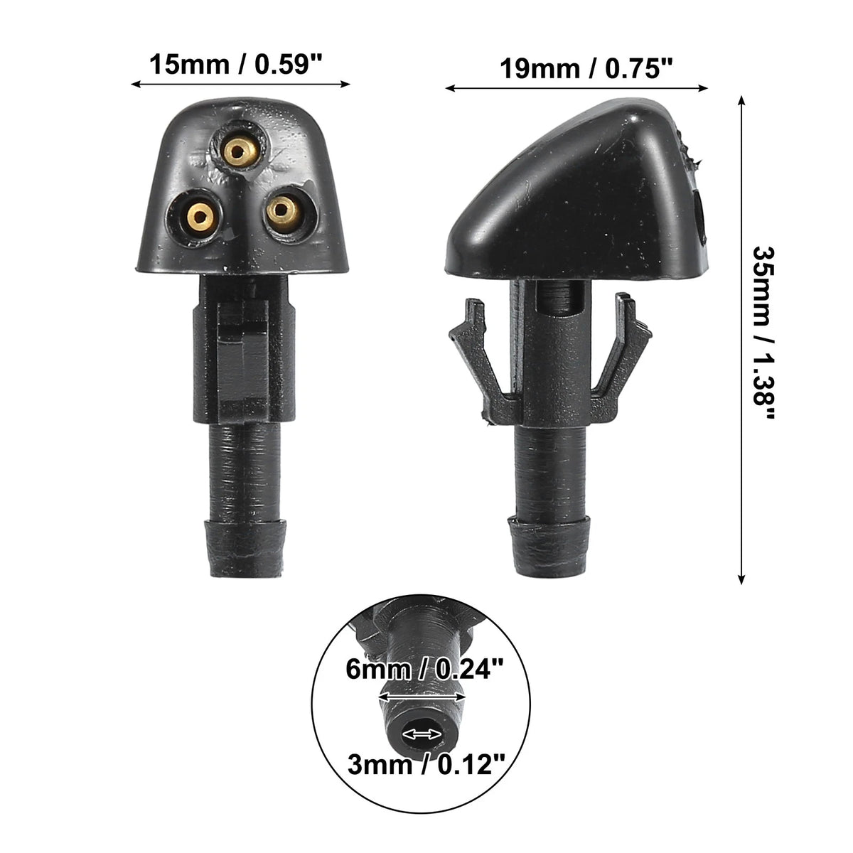 1 Pair Windshield Washer Nozzles for Suzuki Swift MK2 (2005–2010)
