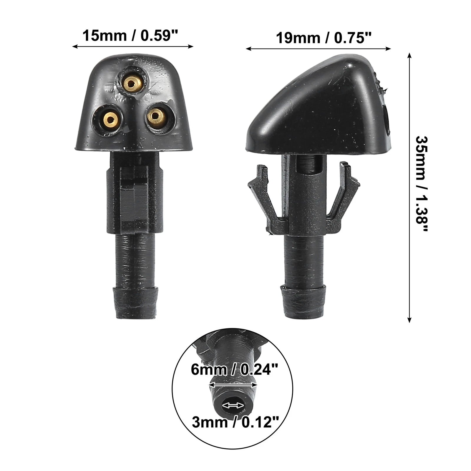 1 Pair Windshield Washer Nozzles for Suzuki Swift MK2 (2005–2010)