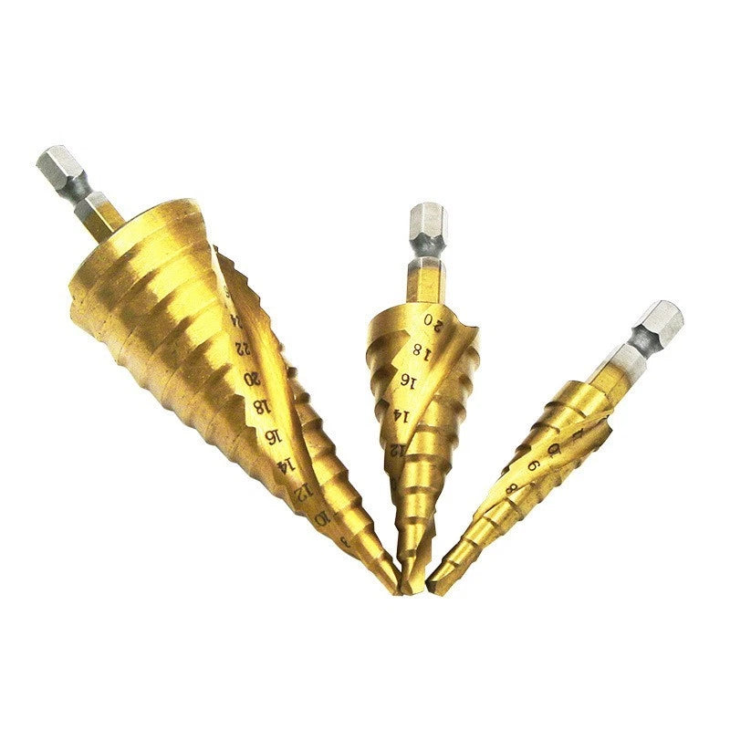 Step Drill Bits Set of 3 (4mm, 12mm, 20mm, 32mm) Hex Shank