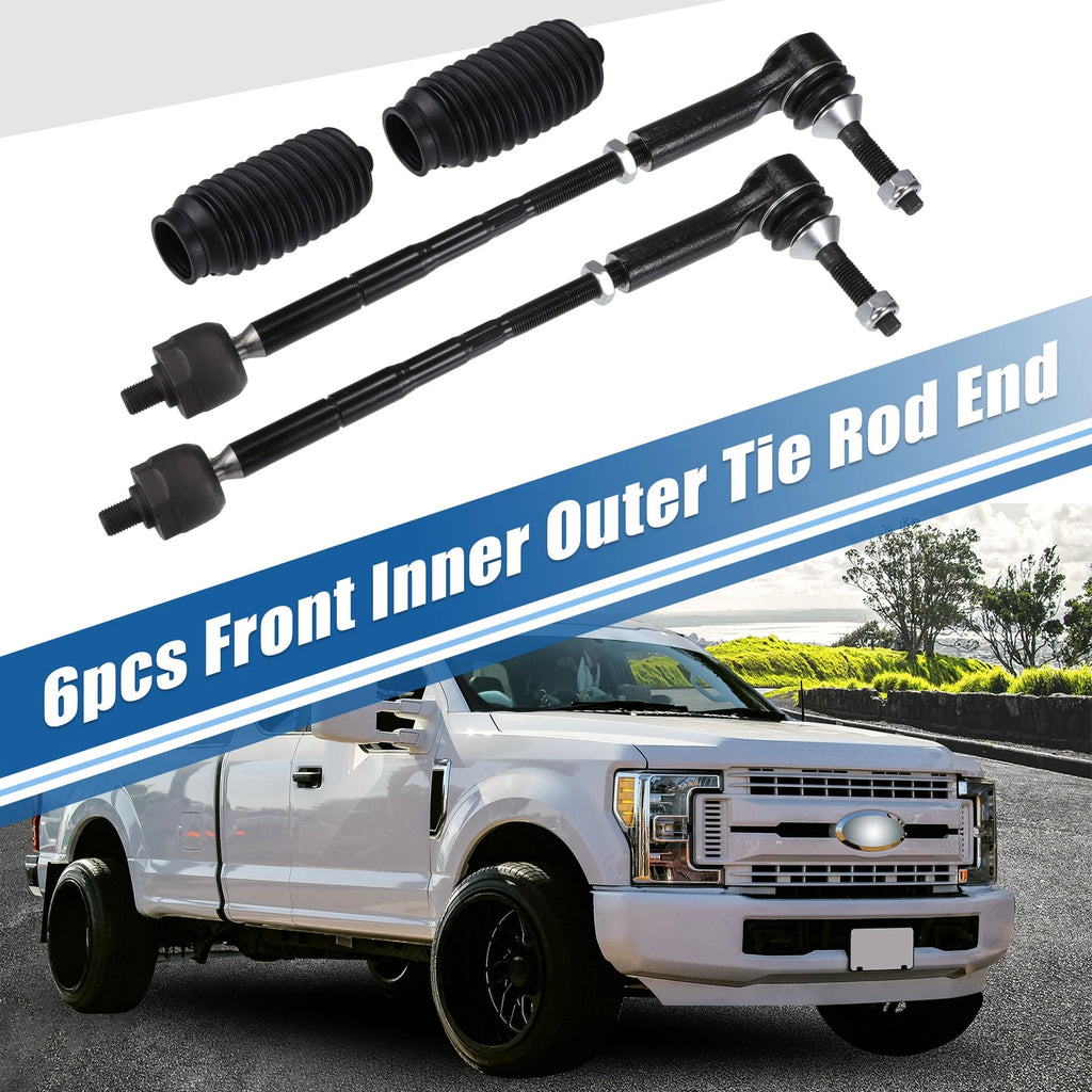 6pcs Front Inner Outer Tie Rod End Links for Ford Taurus (2013–2017)