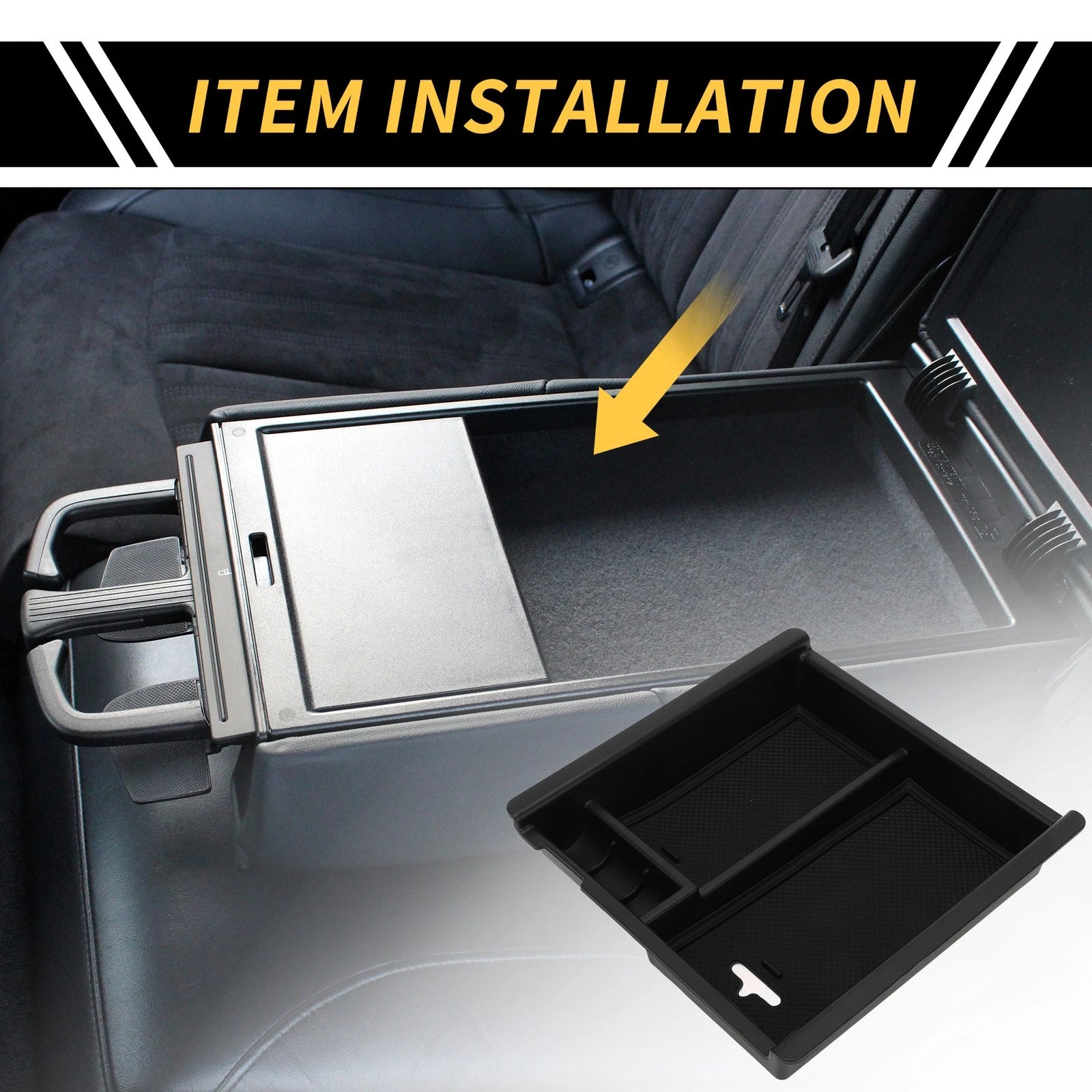 Center Console Organizer Insert Tray for Toyota Tacoma (2016–2021) Black