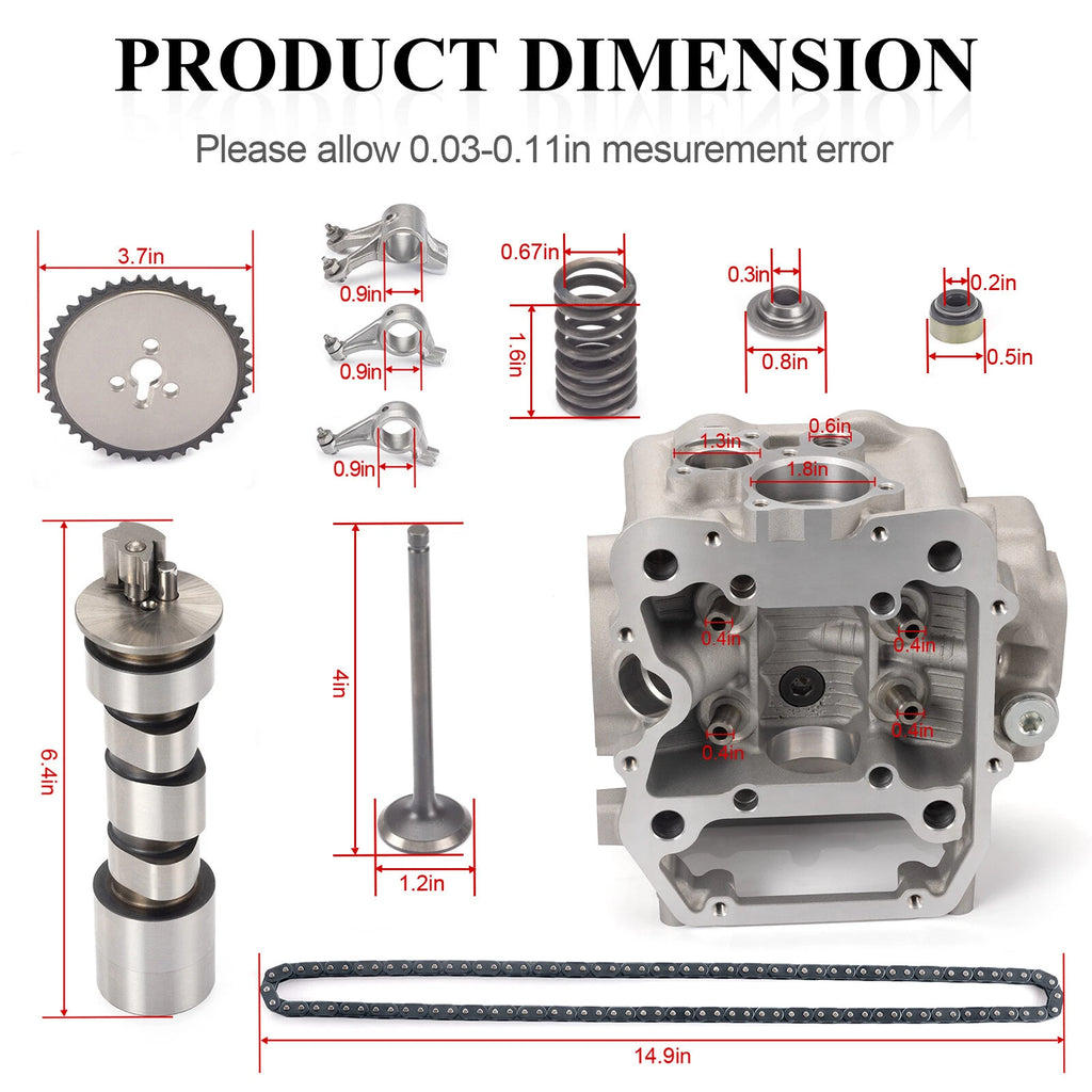 Cylinder Head Rocker Arm Camshaft Valve Kit for Polaris Sportsman 500 (1996–2014)