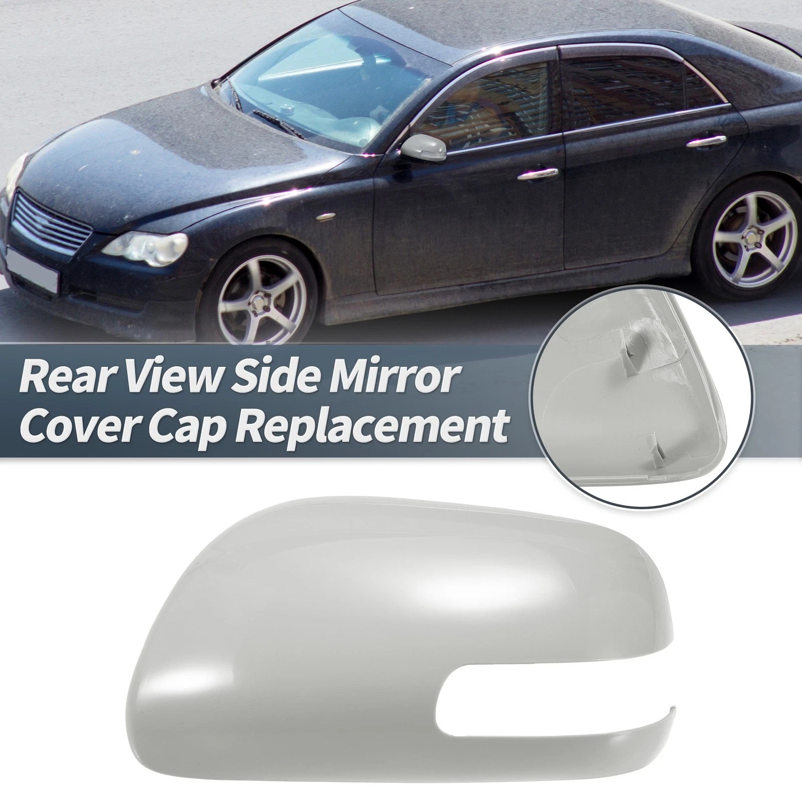 Left Side Mirror Cover Cap Gray for Toyota Mark X Reiz (2005–2015)