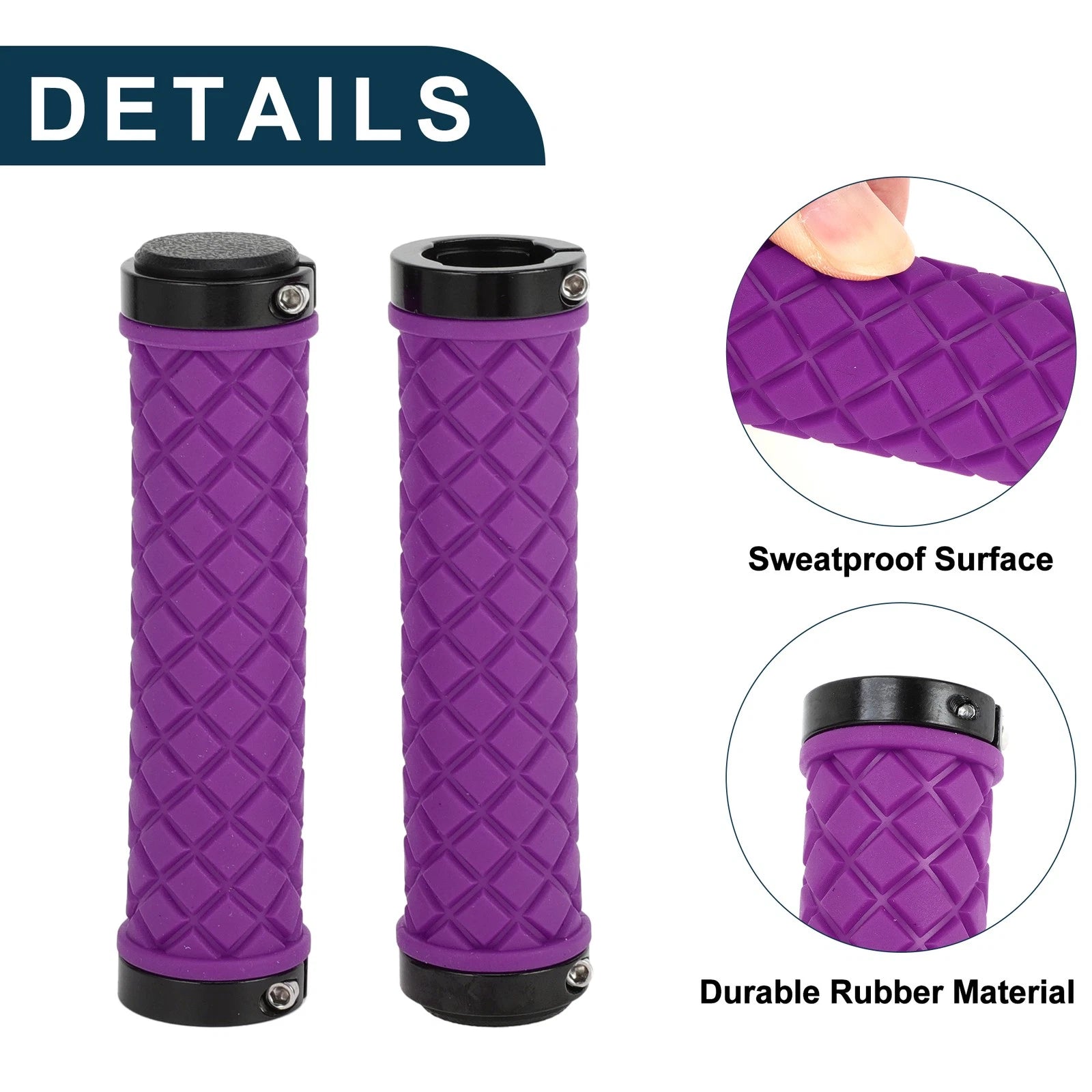Bike Handlebar Grip Covers 128mm Lightweight MTB End Grips Protector Set for