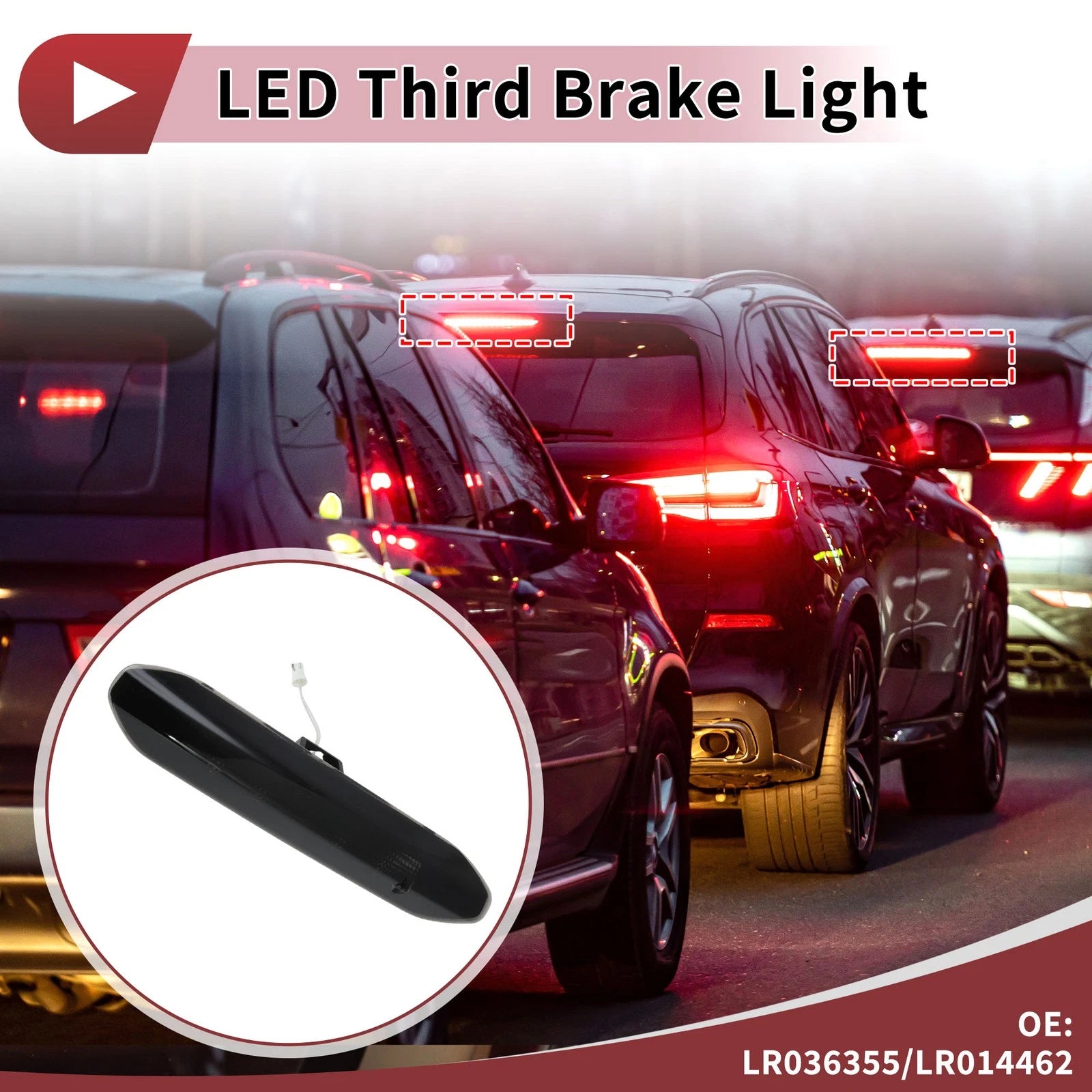 Black LED Third Brake Light for Land Rover Freelander 2 LR2 (2006–2014) No.LR036355