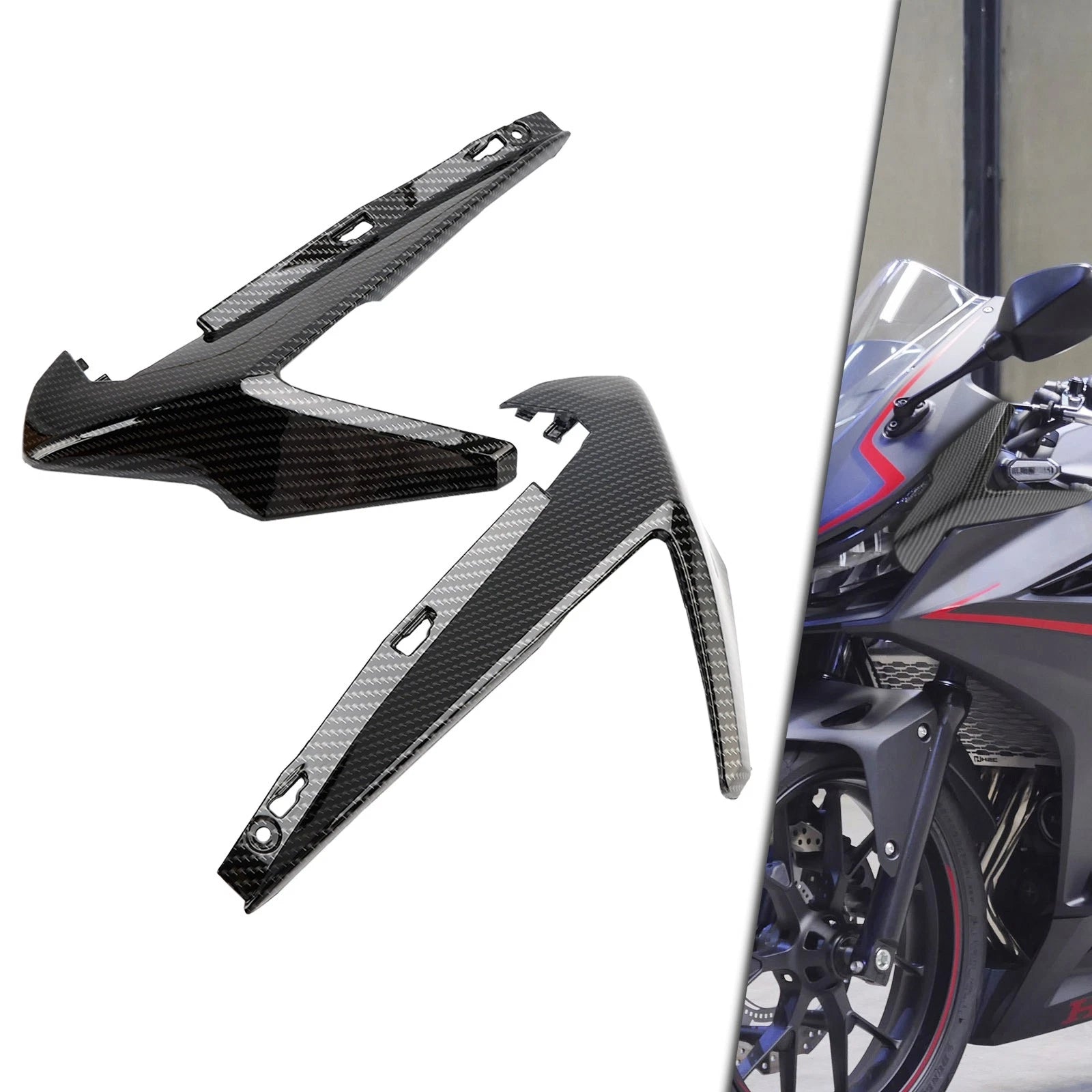 Front Nose Cover Headlight Panel for Honda CBR500R (2019–2021) Carbon T9