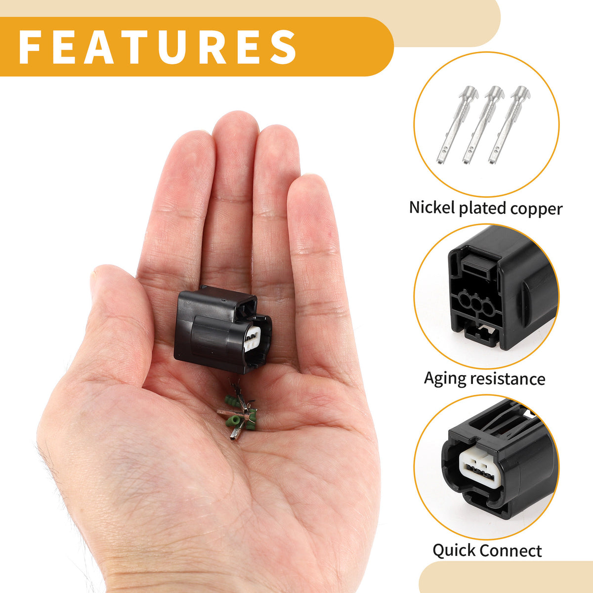 3 Pin Front Turn Signal Connector Plug for Honda Accord (2013–2015)