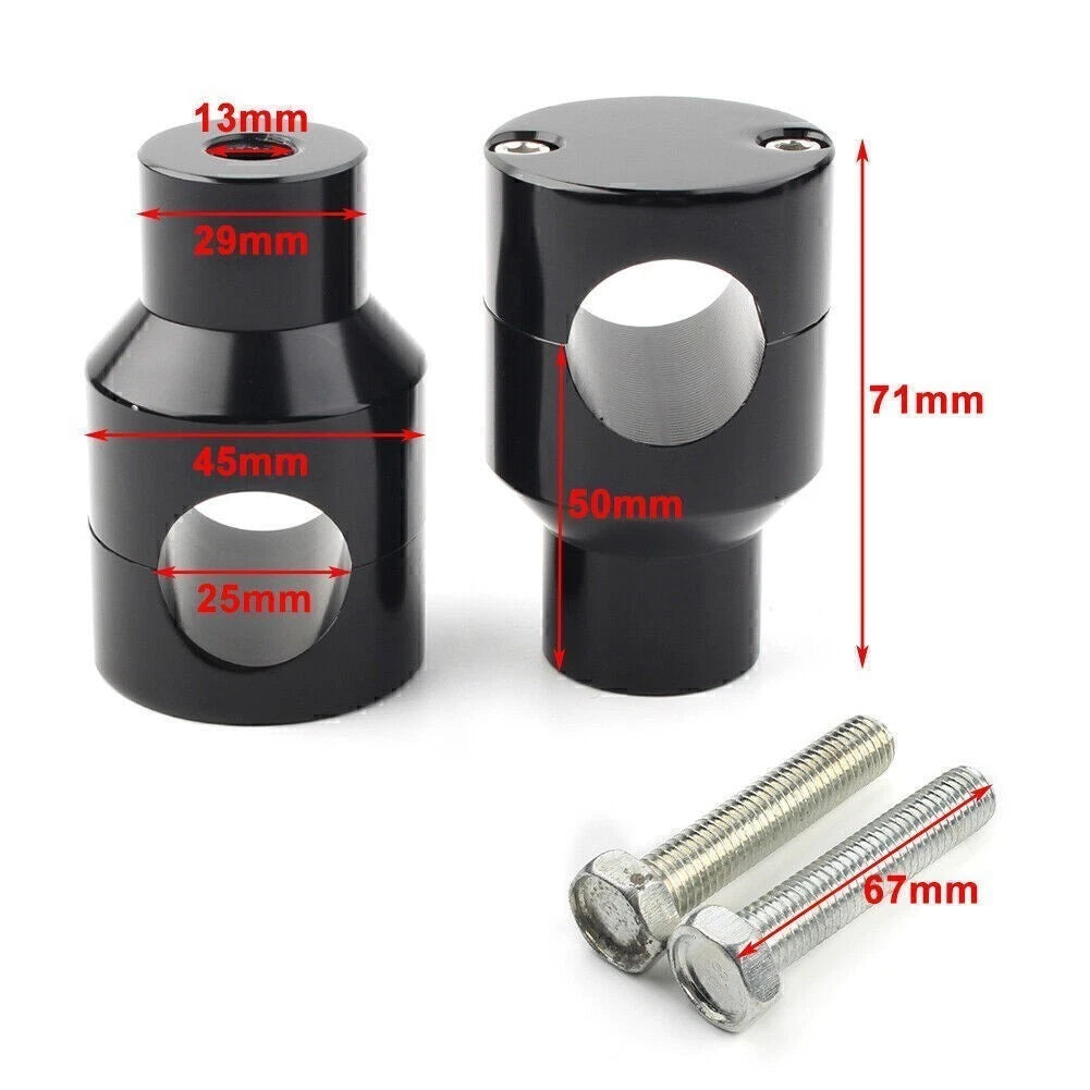 1" Handlebar Mount Adapter Riser Clamp for Harley Honda